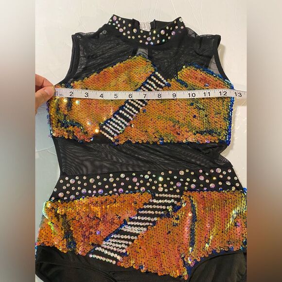 Glamour solo dance costume sequin rhinestoned embellished LC-large - Picture 7 of 9